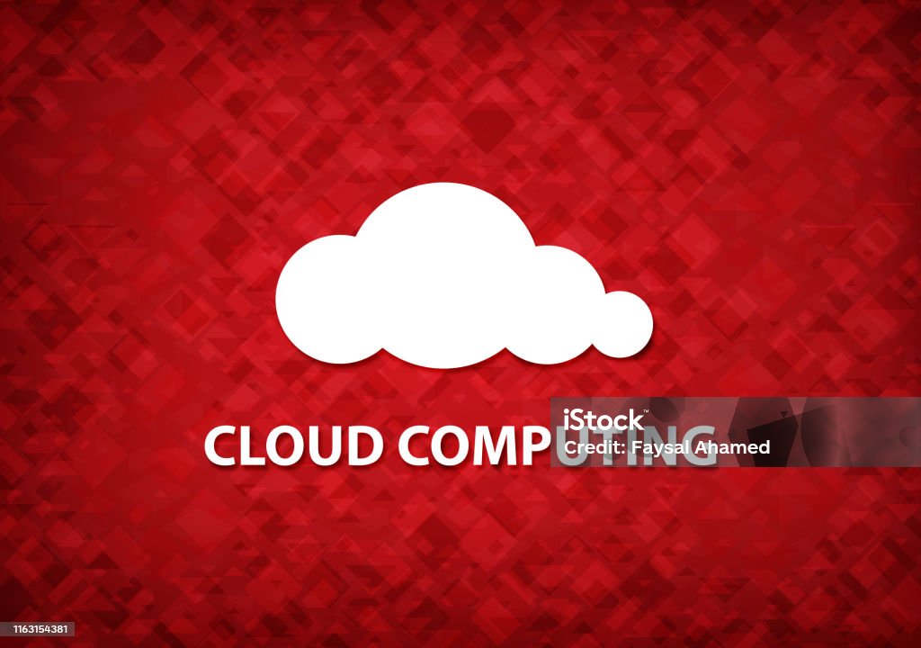Cloud Computer Red Cloud Computing Red Background Stock Illustration - Download Image Now ...