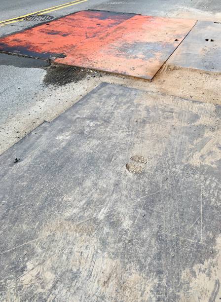 istock Steel Plates Road Construction 1163156486