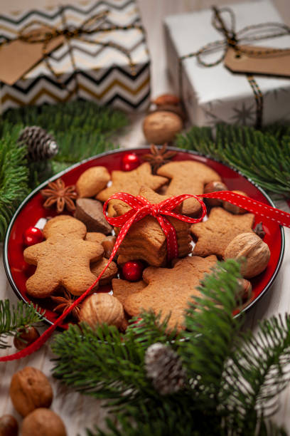 istock Christmas gingerbreads on a plate 1163157149