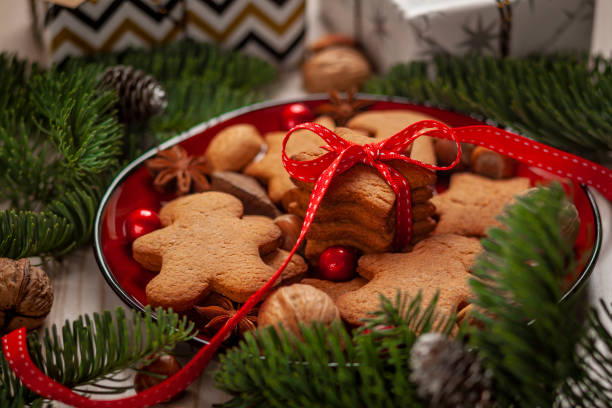 istock Christmas gingerbreads on a plate 1163157153