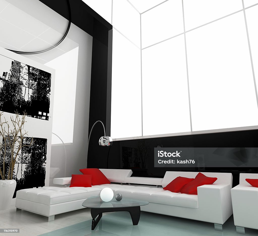 Blanco sala de estar - Foto de stock de Abstracto libre de derechos
