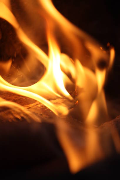 istock Yellow color burning fire.Flame pattern that is violent for graphic design with the concept of dangerous and hot background 1163160171
