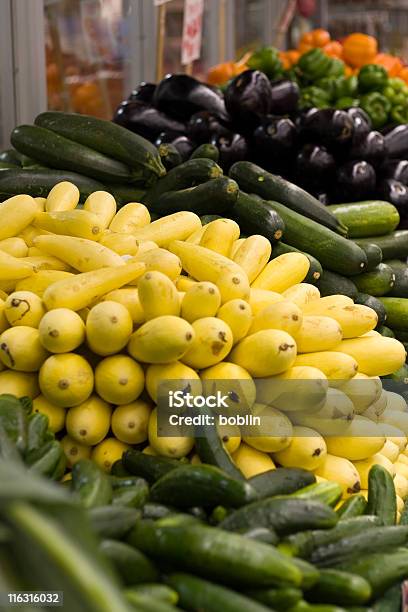 Fresh Vegetables In The Market Stock Photo - Download Image Now - Bell Pepper, Color Image, Cucumber