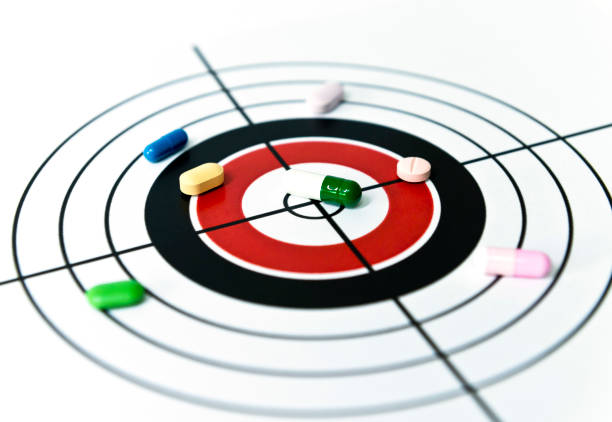 istock Pills, capsules, tablets on the target for discover hit compounds and lead optimization 1163162691