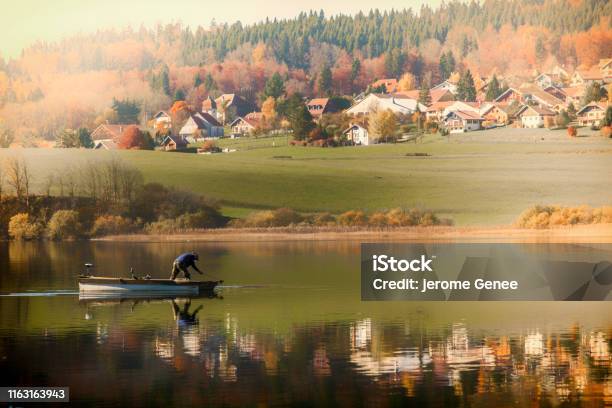 Lake Of Saintpoint Franchecomté Stock Photo - Download Image Now - France, Lake, Autumn