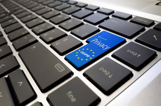 istock blue laptop keyboard key with text GDPR as symbol for Privacy and General Data Protection Regulation on a notebook computer. 1163173172