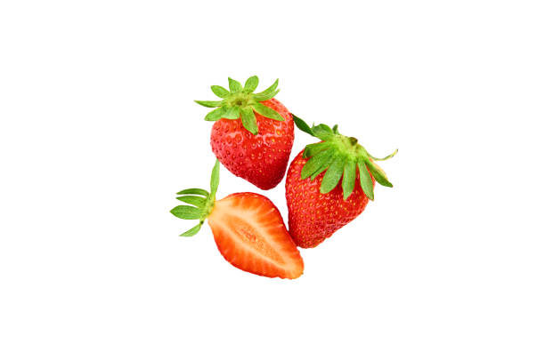 istock Strawberry berries on white background 1163176219