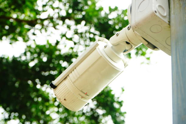 istock White cctv outside the building 1163176335
