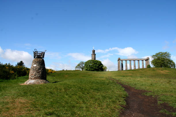 A view of the monuments and historic buildings on Calton Hill in the city of Edinburgh.