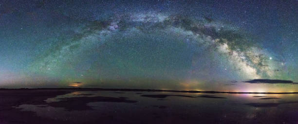 istock Wild Duck Lake under the Milky Way, in Inner Mongolia, China 1163180531