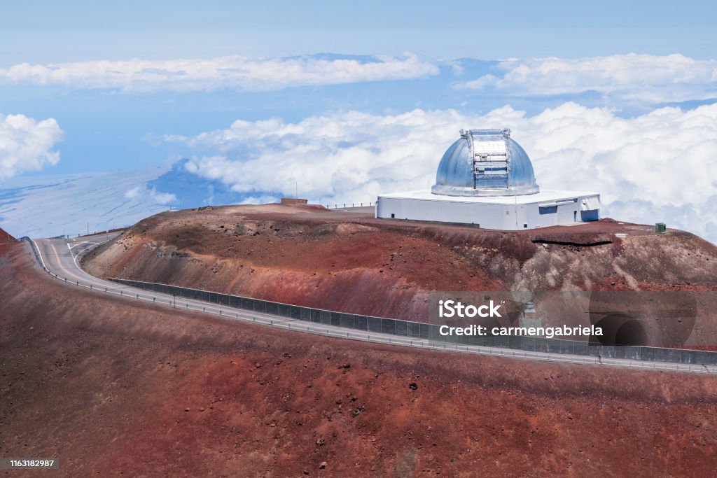 Hawaii, Mauna Kea. Mauna Kea observatory, Big Island, Hawaii. Mauna Loa Stock Photo