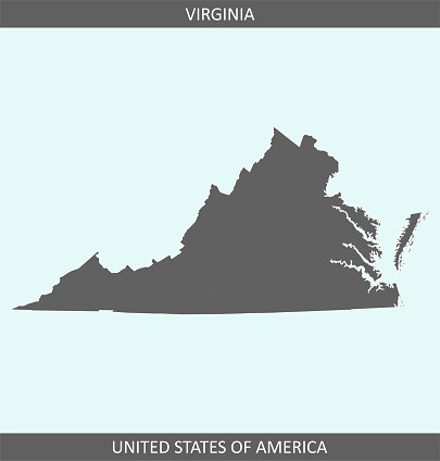 Outline vector map of Virginia state of USA. The map is accurately prepared by a map expert.