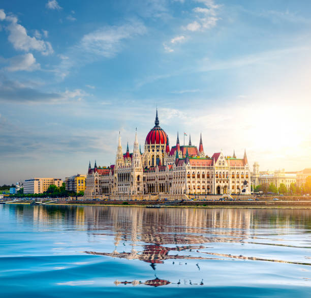 parliament in budapest - europe famous place architectural feature architecture imagens e fotografias de stock