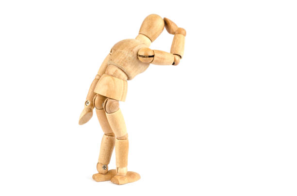 wooden mannequins show different expressions and emotions