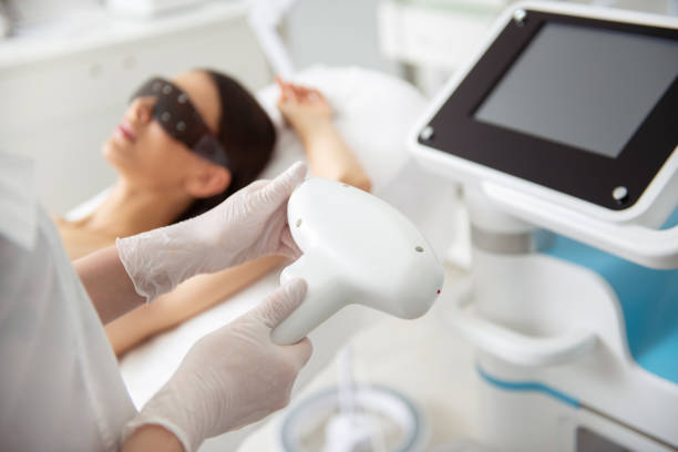 istock Close up of adjusting laser epilation device 1163194243
