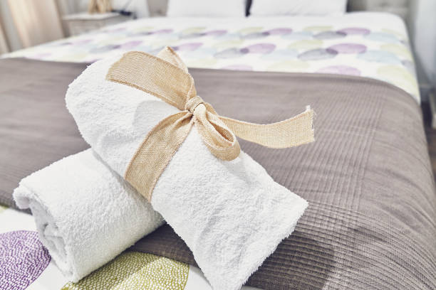 istock Towel on a bed detail 1163195820