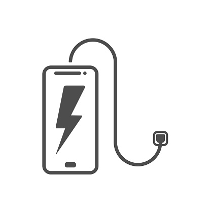 Black Isolated Electrical Power Supply Symbol