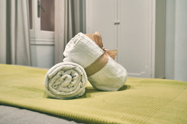 istock Towel on a bed detail 1163196023