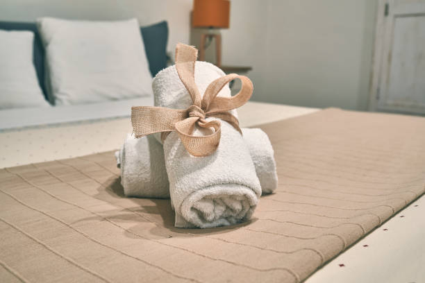 istock Towel on a bed detail 1163196024