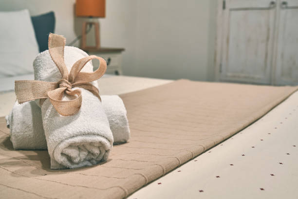 istock Towel on a bed detail 1163196026