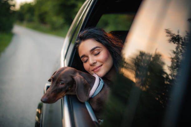istock Beautiful woman with dog 1163198368
