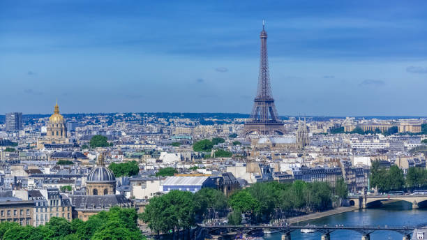 istock Paris, typical roofs, aerial view with the Eiffel Tower 1163199913