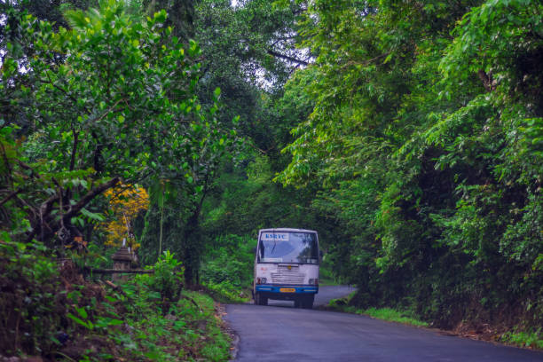 Kerala State Transport Corporation Bus at Vagamon road Kottayam, Kerala, India- 07 July 2019: Kerala State Transport Corporation Bus at Vagamon road ghat photos stock pictures, royalty-free photos & images