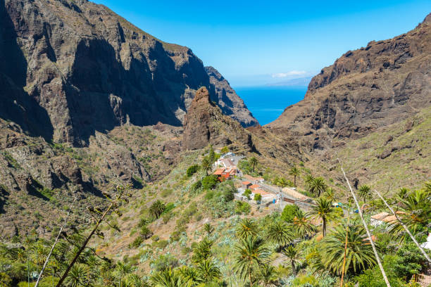 istock masca rural town inside eroded valley in tenerife, Spain 1163208527