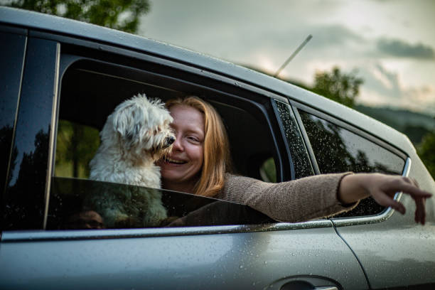 istock Young woman enjoys free time with her dog 1163210743