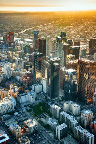 istock Downtown Los Angeles Aerial at Dusk 1163213275