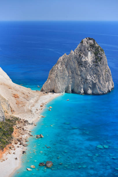 Beautiful lanscape of Ionian Sea from Keri, Zakinthos island, Greece. Vacation concept background stock photo