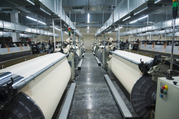 istock Industrial fabric production line 1163214454