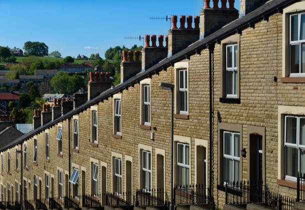 istock Lancashire Stone built terraced housing 1163225188