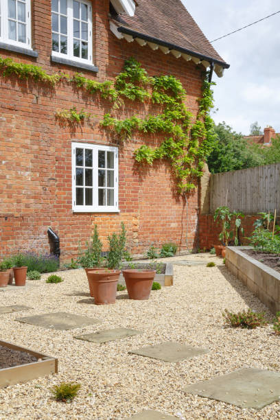 istock Courtyard garden and house 1163236563