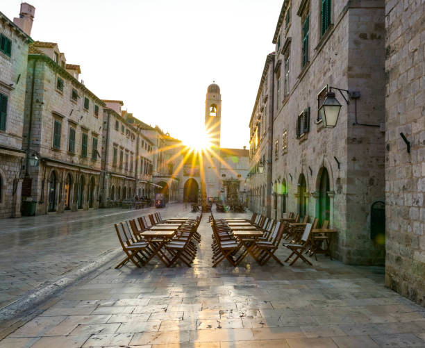 istock Sunrise on the Stradun in Dubrovnik 1163241310