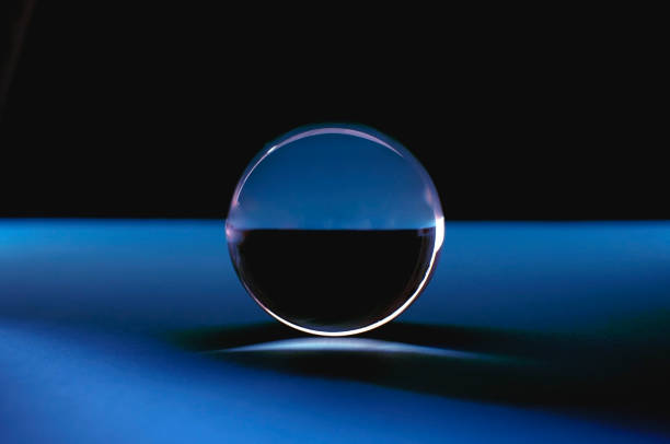 istock Crystal ball in abstract blue. Glass ball. 1163243078