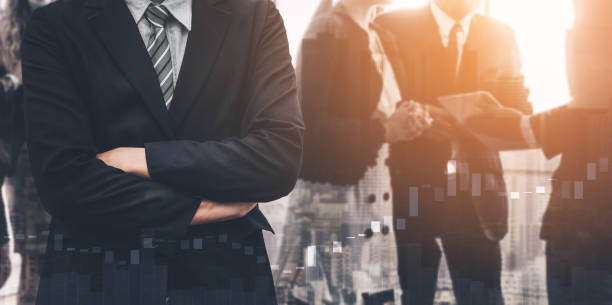 istock Double Exposure Image of Business Team 1163243414