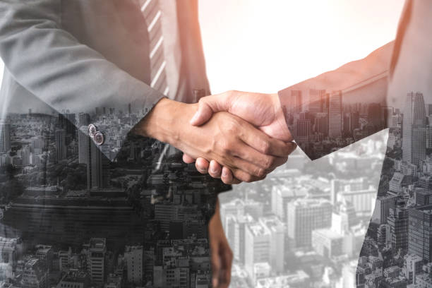 istock Double Exposure Image of Business and Finance 1163243613