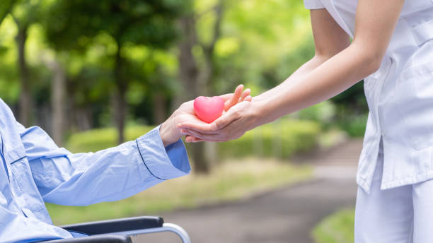 istock people holding heart symbol in park 1163244044