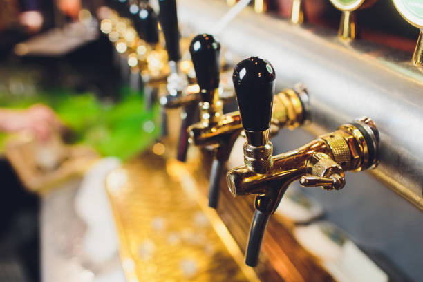istock Many beer taps in the beer bar. 1163244183