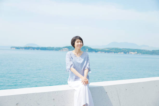 istock Japanese woman in the summer 1163246206