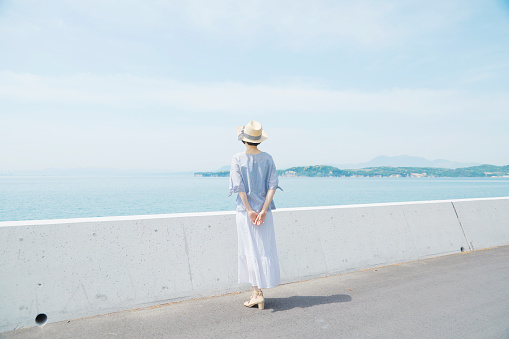 Japanese woman in the summer
