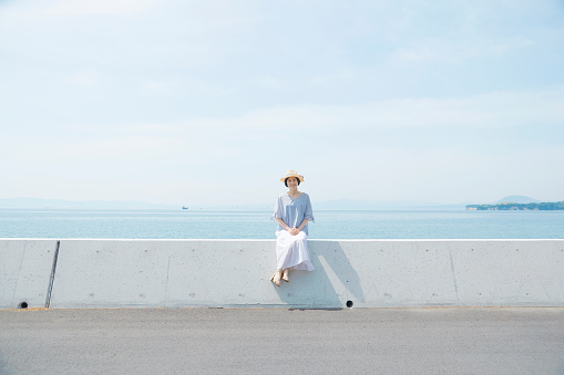 Japanese woman in the summer