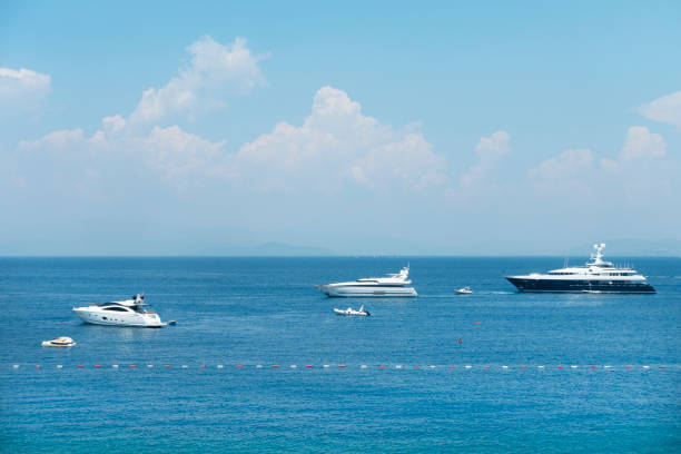 istock Luxurious swimming pool with beautiful sea view 1163247331