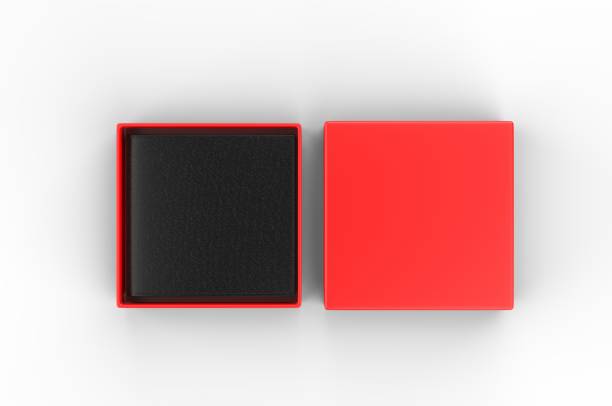 istock Blank Bi fold Flip Style Leather Wallet Packaging Box For Branding. 3d render illustration. 1163248604