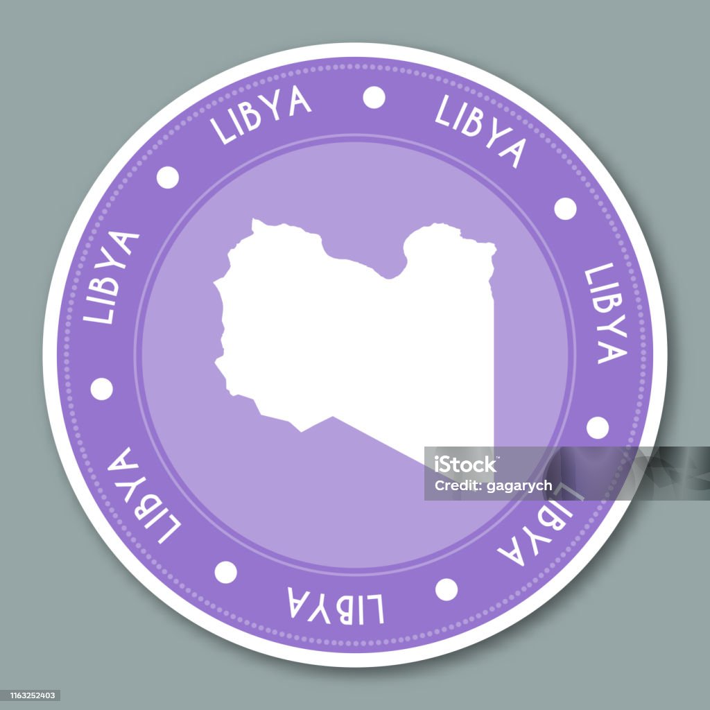 Libya Labrl Libya Label Flat Sticker Design Stock Illustration - Download Image Now ...