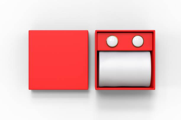 istock Gift set for men silk tie and cuff links set for branding. 3d illustration. 1163254466