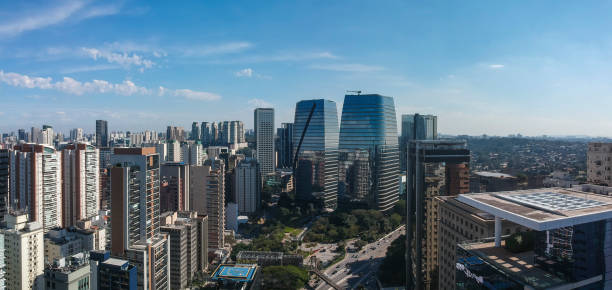 Skyline of Sao Paulo, modern buildings in Itaim Bibi district. Brazil stock photo