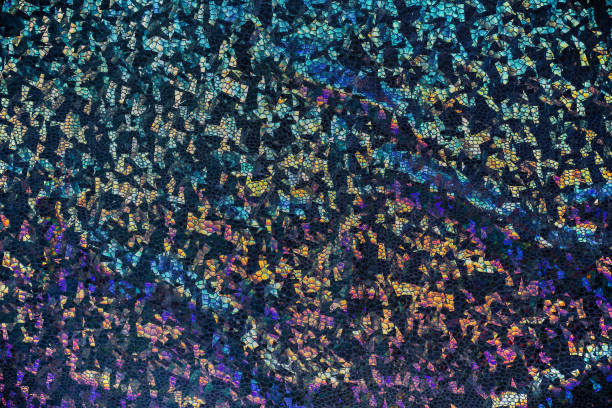 istock Dark fabric with folds and holographic elements. Abstract geometric background or texture 1163264733