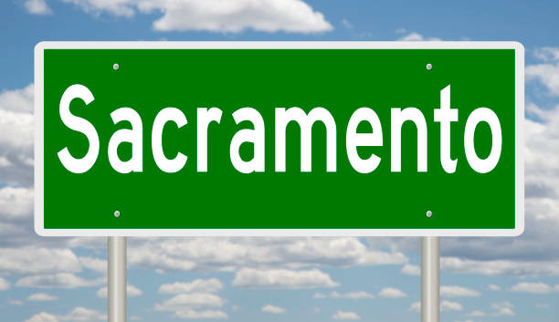 istock Road sign for Sacramento 1163270426